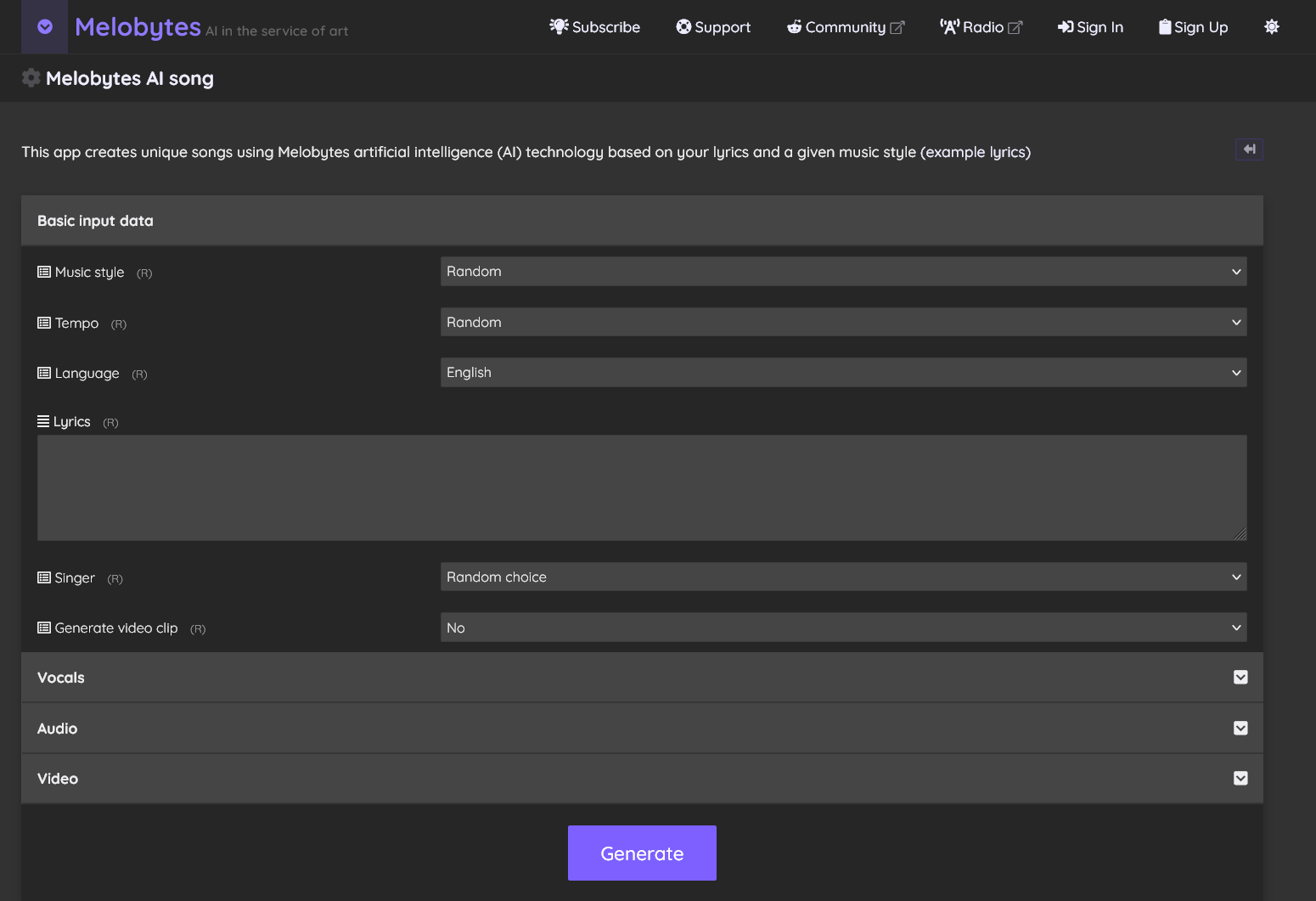 Melobytes AI Music Tool