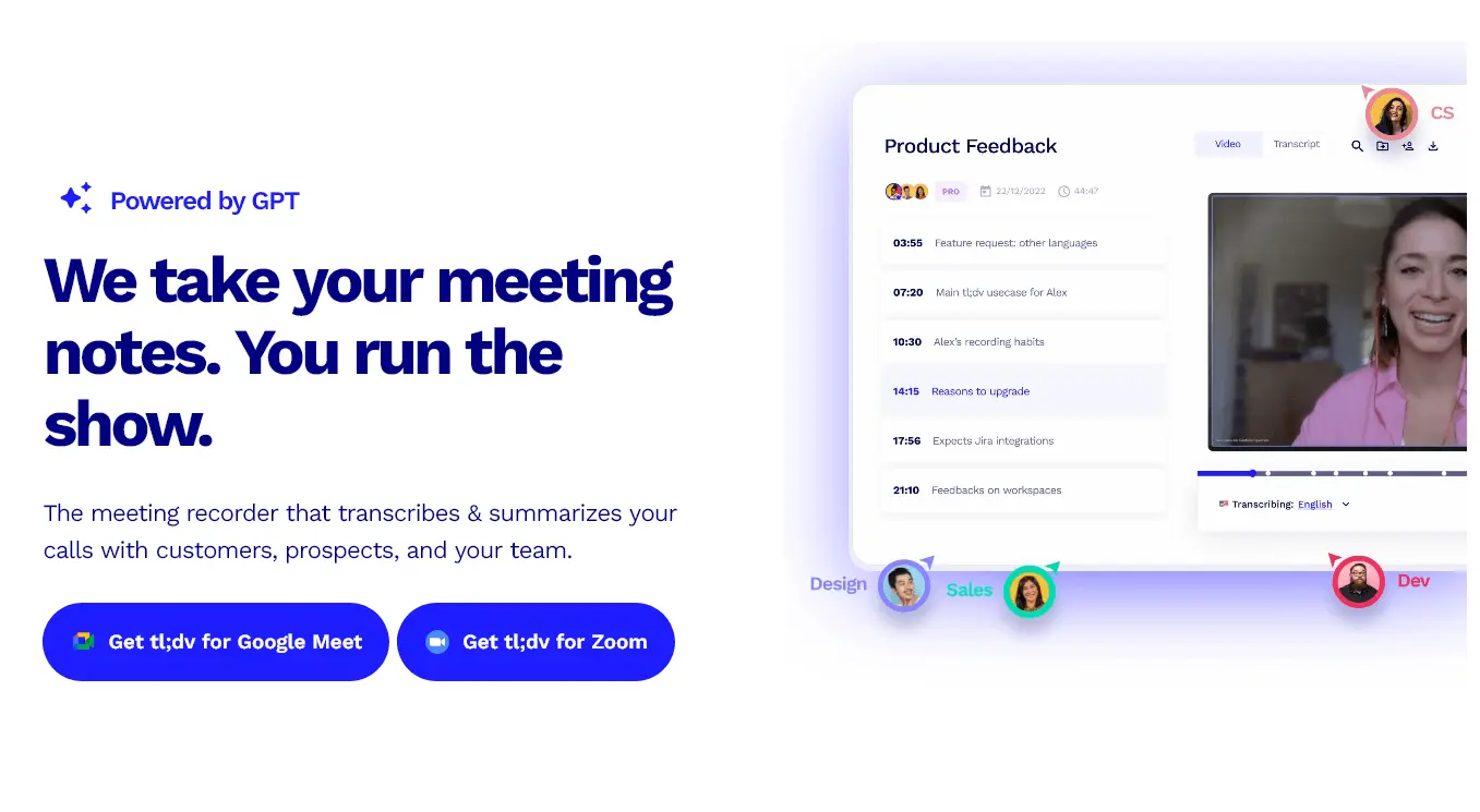 tl;dv – AI Meeting Summaries & Transcription