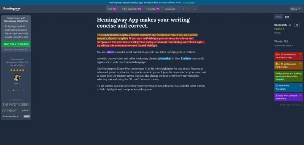 Hemingway Editor
