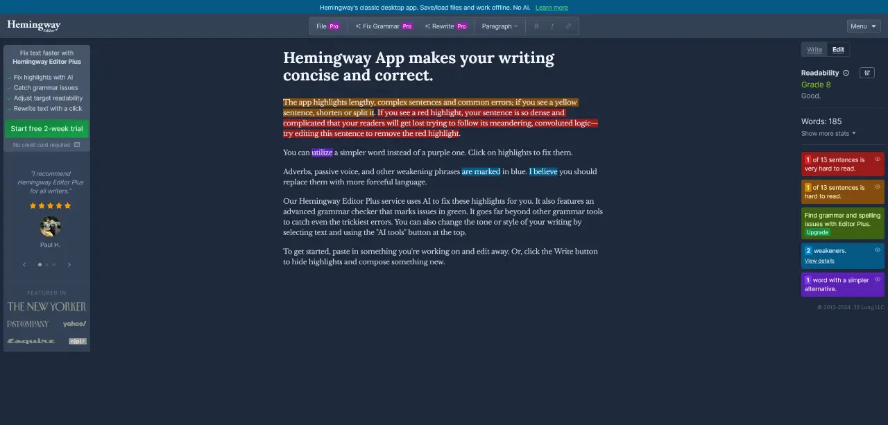 Hemingway Editor