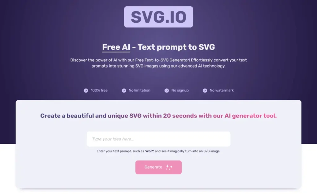 SVG.io – AI Text to SVG