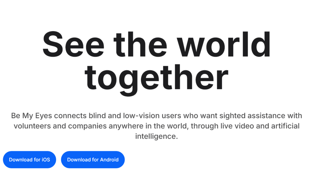 Be My Eyes – AI Sight Assistance