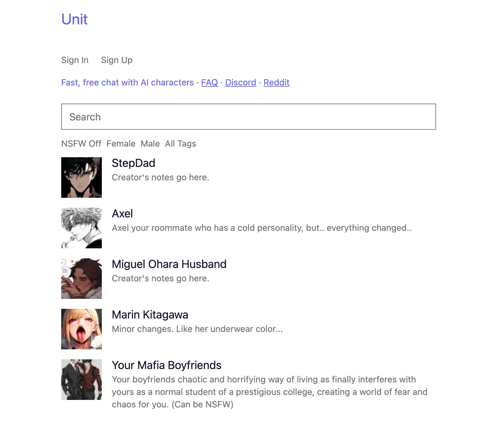 Unit – Uncensored AI Chatbots