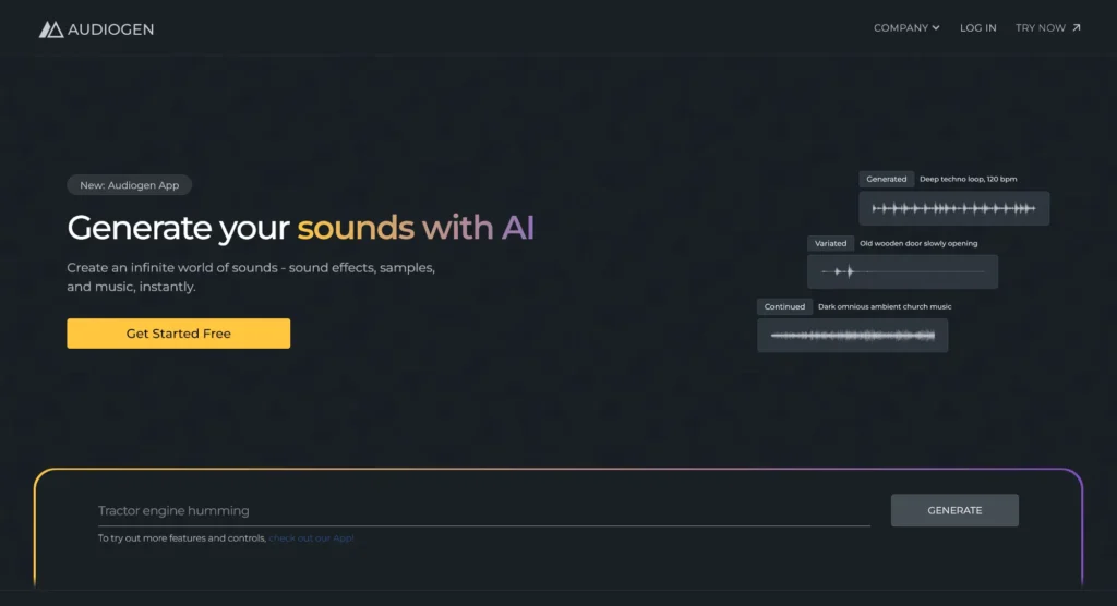 Audiogen – AI Audio Effects Generator