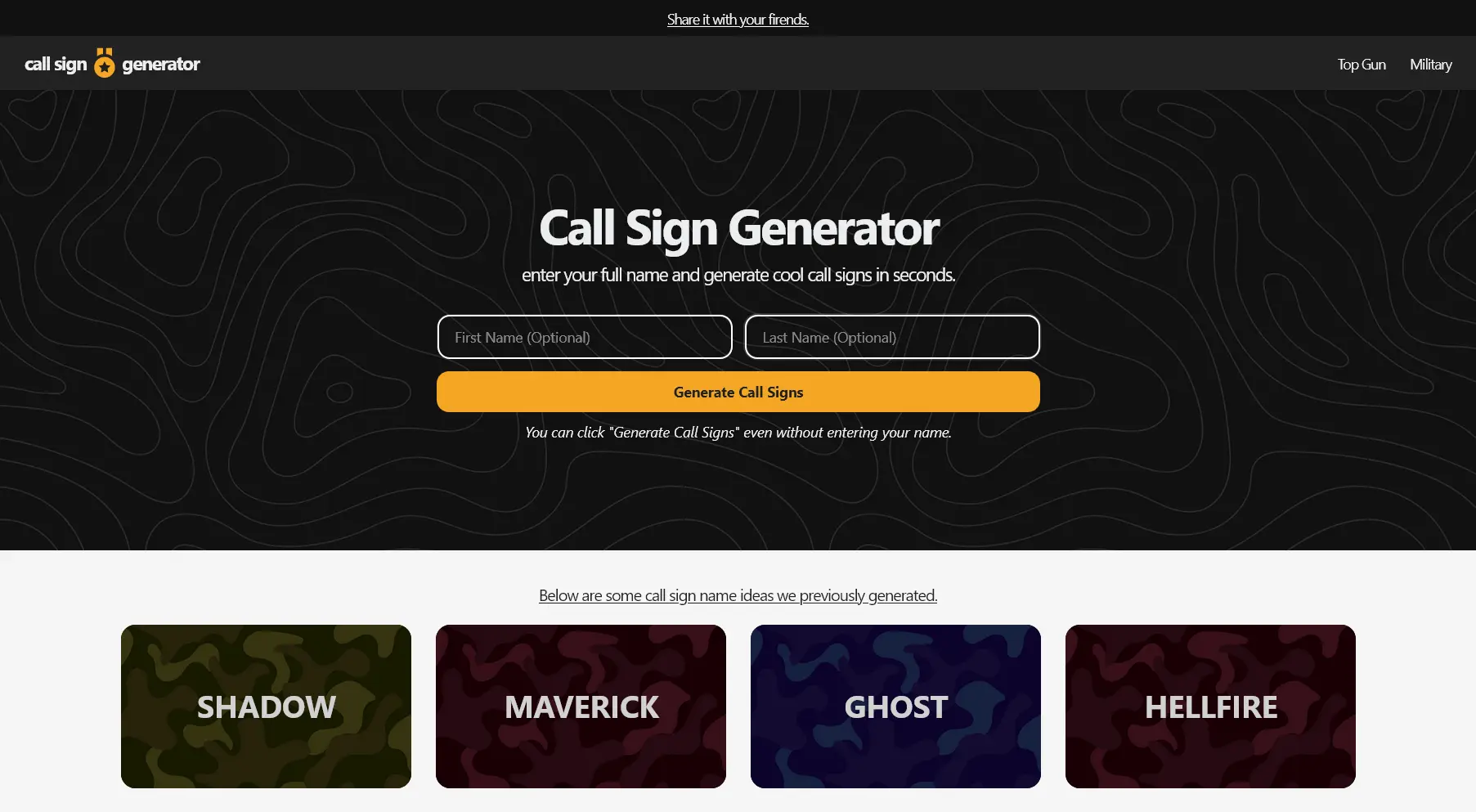 Call Sign Generator Call Sign Generator