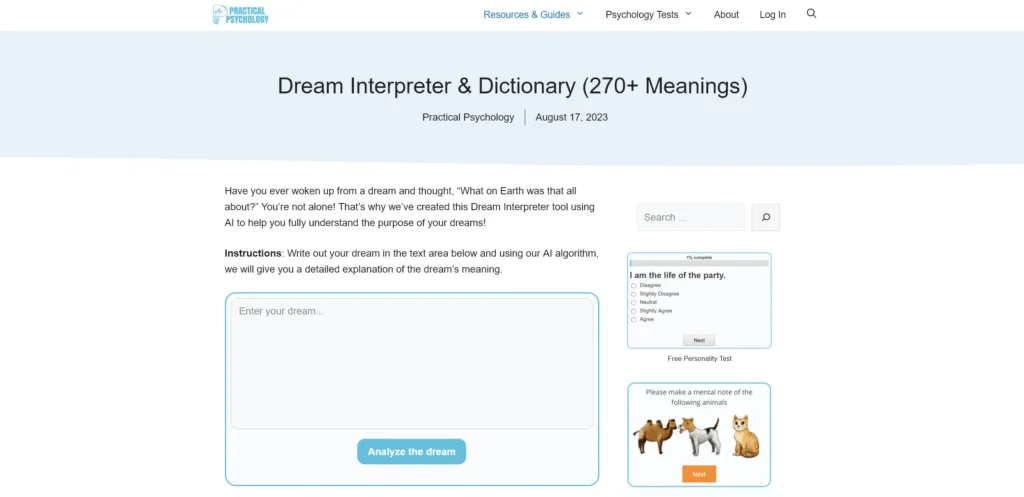 Dream Interpreter & Dictionary