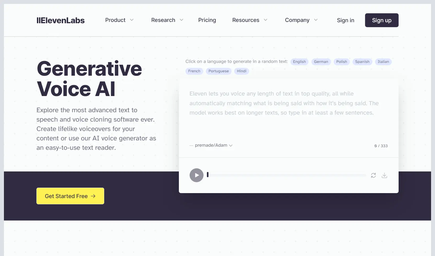 ElevenLabs AI Voice Synthesis
