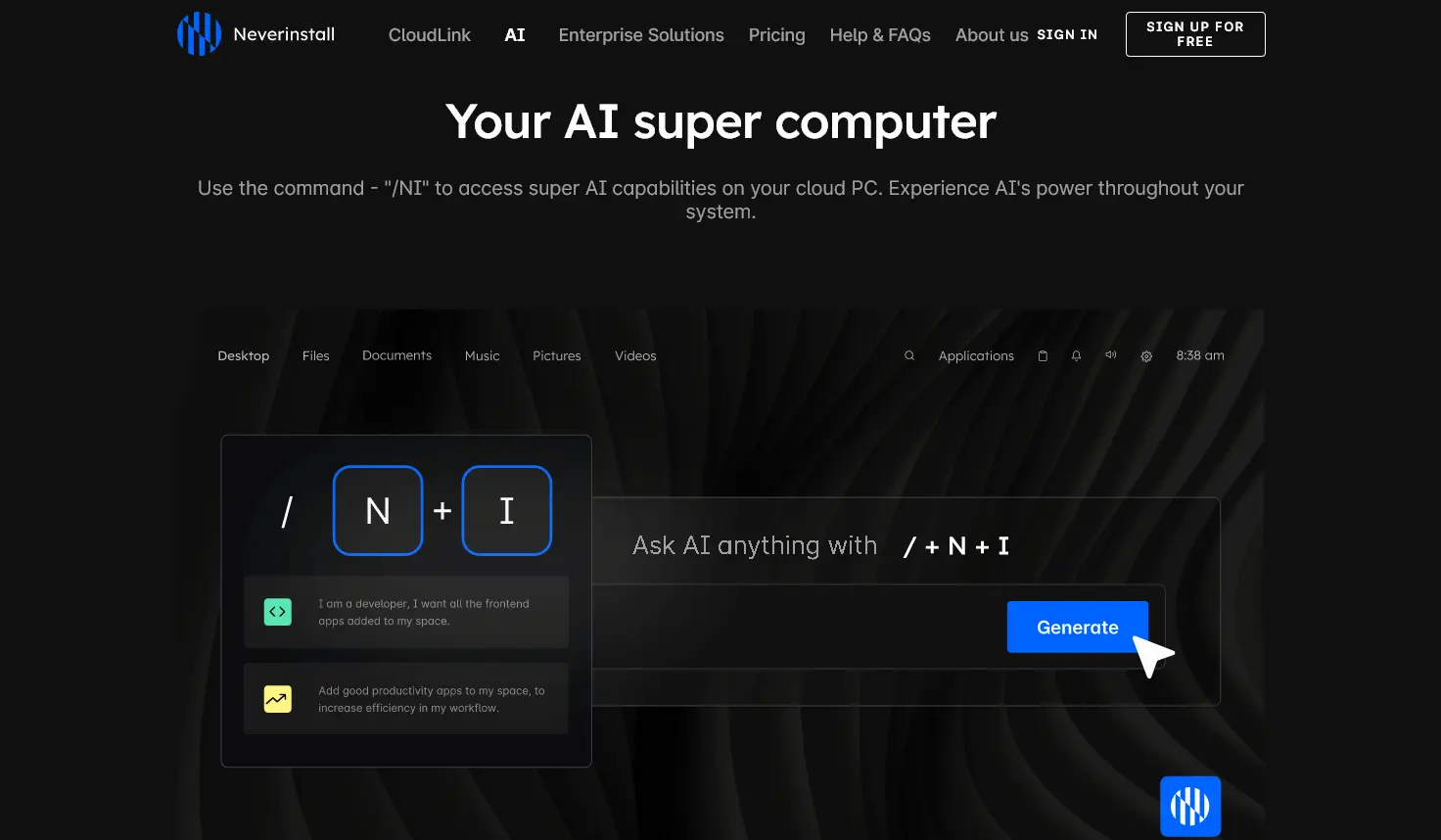 Neverinstall – AI Cloud Computer Assistant