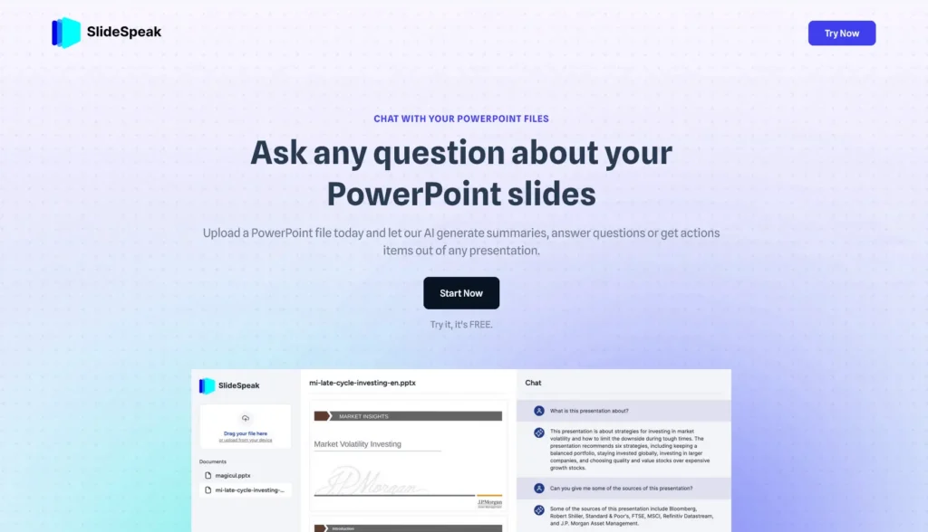 SlideSpeak – AI Slideshow Summarizer