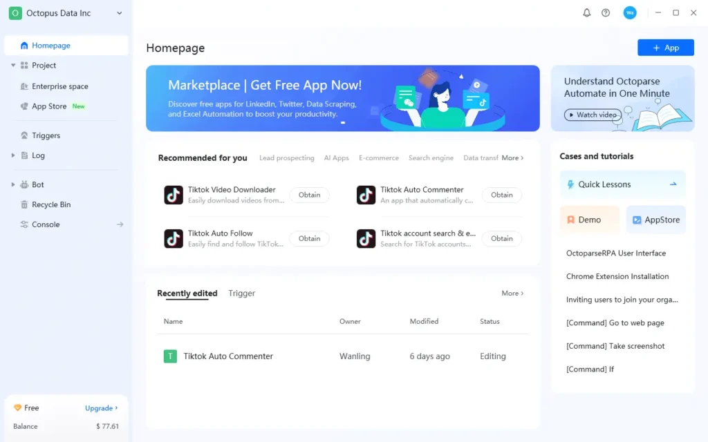 Octoparse AI – Workflow Automation Software