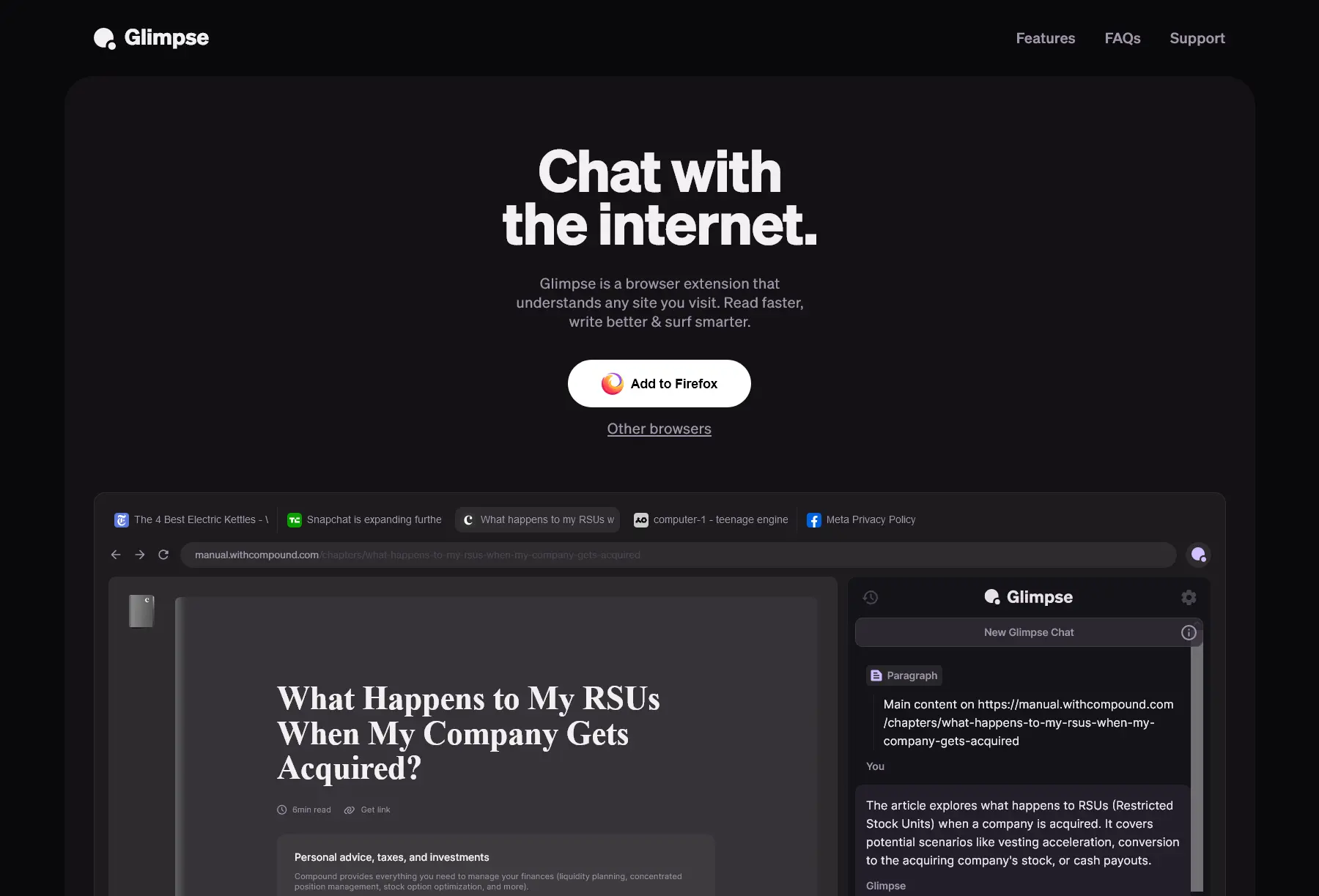 Glimpse – AI Browser Copilot