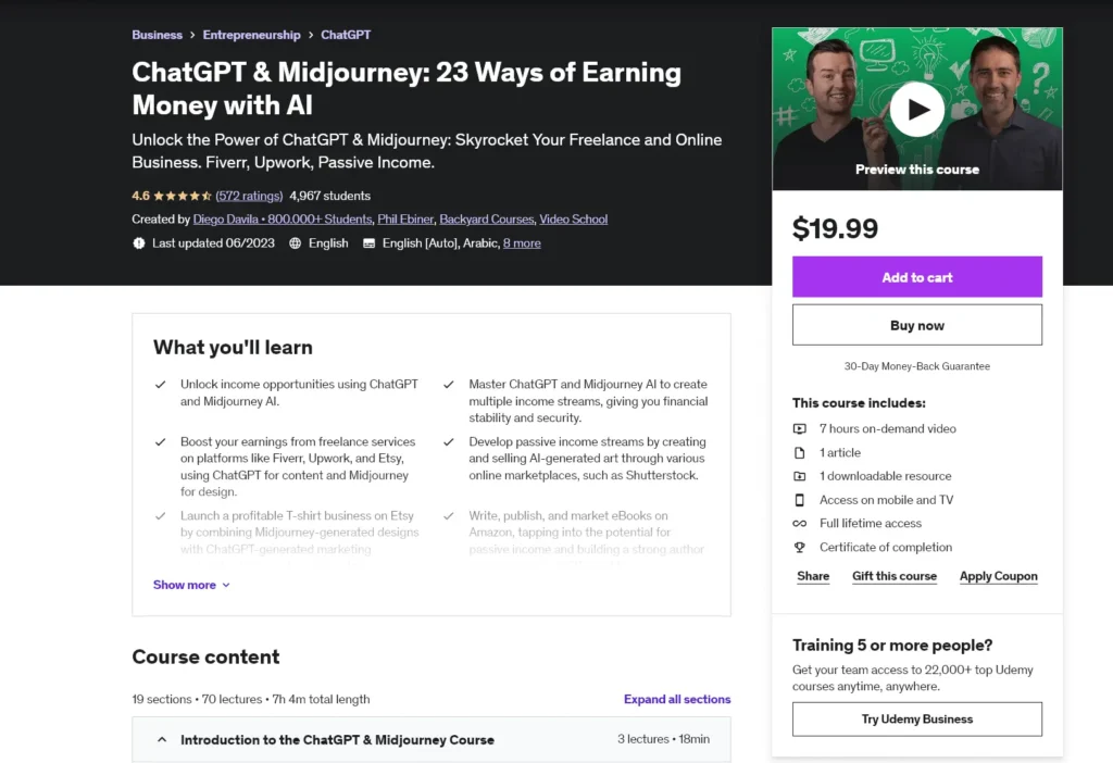 23 Ways of Earning Money with AI – Course