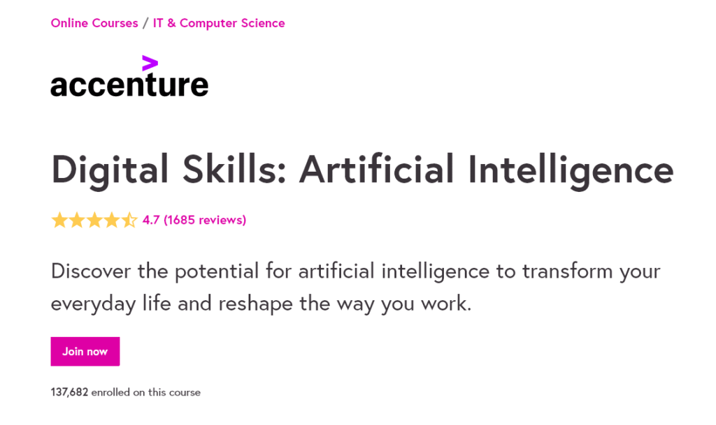 Digital Skills: Artificial Intelligence by Accenture