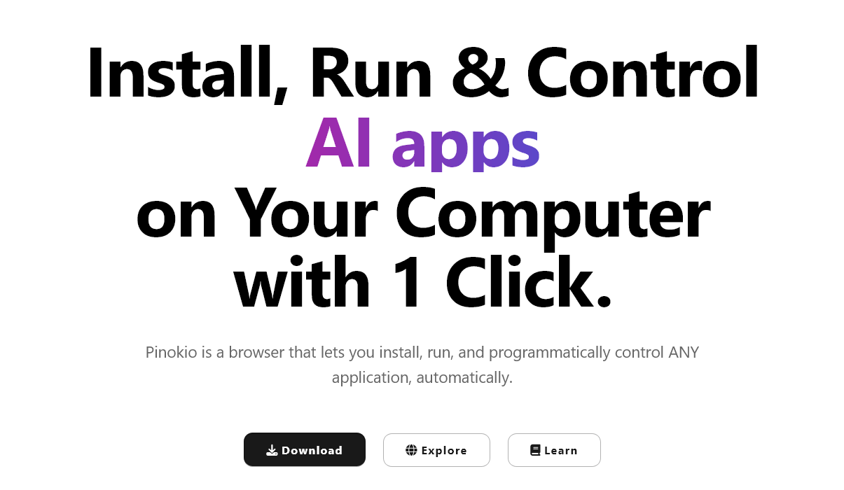 Pinokio – AI Apps Browser Pinokio – AI Apps Browser