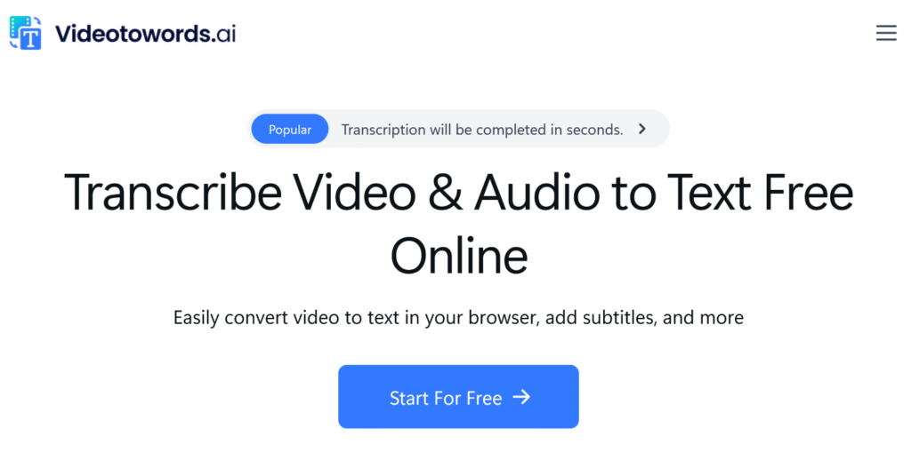 Videotowords.ai